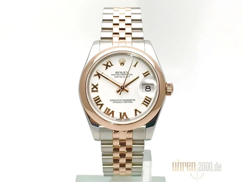 Rolex Datejust 31 Edelstahl Roségold 178241 Weiß Römisch aus 2015