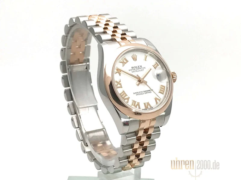 Rolex Datejust 31 Edelstahl Roségold 178241 Weiß Römisch aus 2015