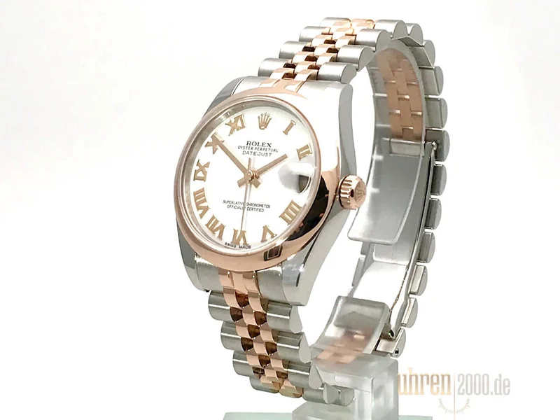 Rolex Datejust 31 Edelstahl Roségold 178241 Weiß Römisch aus 2015