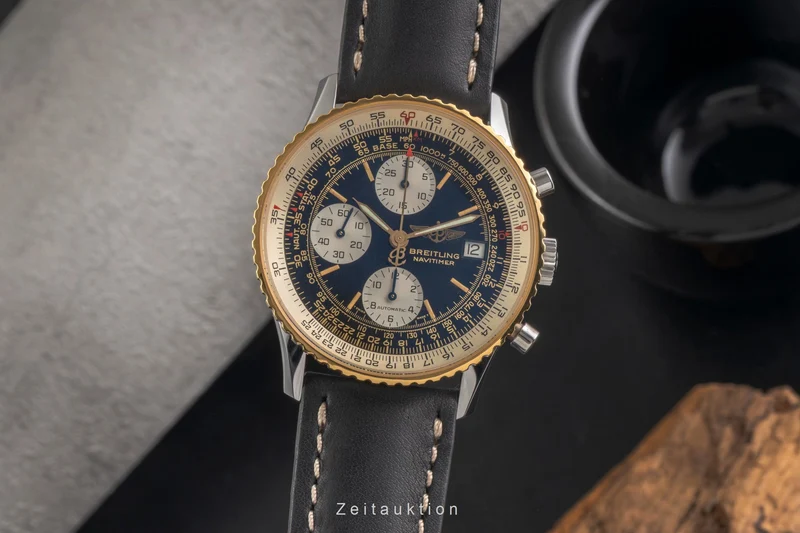 Breitling Navitimer chronograph gilt / steel automatic men's watch 81610 [2503228]