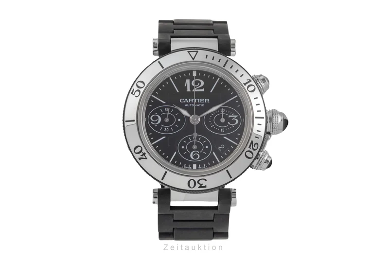 Cartier Pasha Seatimer chronograph steel automatic men's watch W31088U2 LP: 11100EUR [2503642]