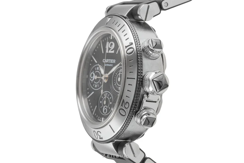 Cartier Pasha Seatimer chronograph steel automatic men's watch W31088U2 LP: 11100EUR [2503642]