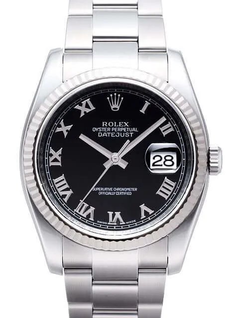 Rolex Datejust 36 116234 Schwarz Römisch ungetragen aus 2016