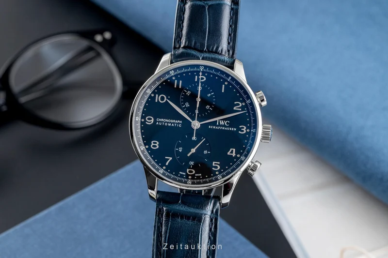 IWC Portugieser chronograph steel automatic men's watch IW371447 LP: 9100EUR [2503382]