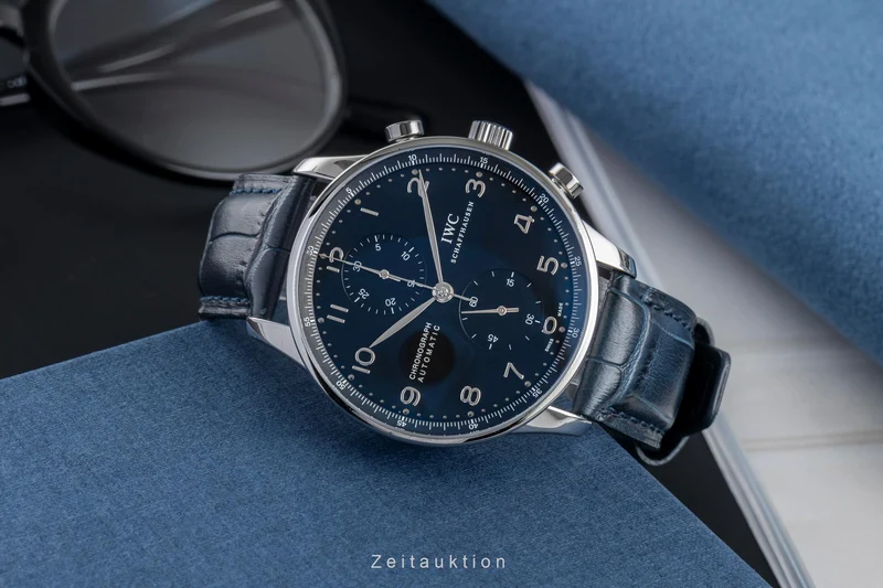 IWC Portugieser chronograph steel automatic men's watch IW371447 LP: 9100EUR [2503382]