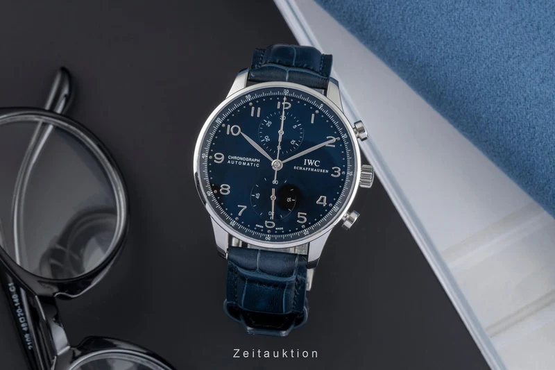 IWC Portugieser chronograph steel automatic men's watch IW371447 LP: 9100EUR [2503382]