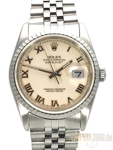 Rolex Datejust 36 16220 Perlmutt Römisch Jubile-Band gebraucht aus 1990