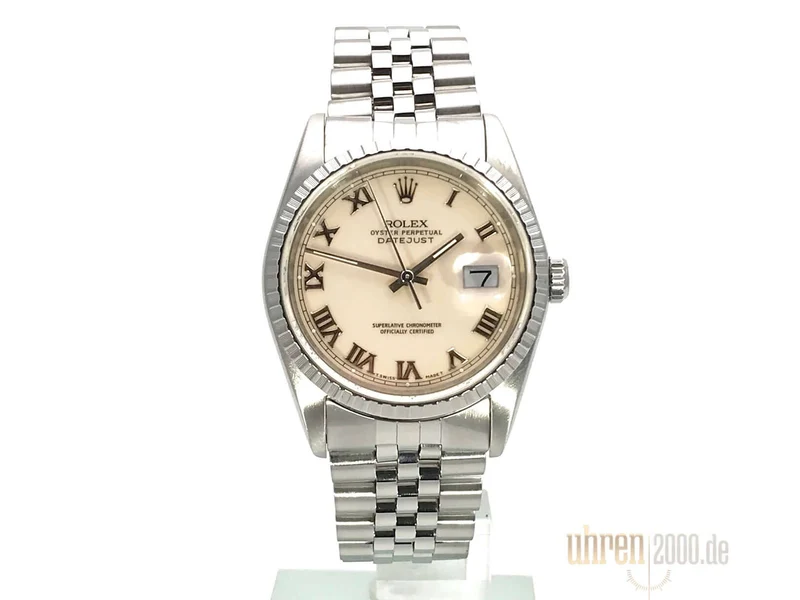 Rolex Datejust 36 16220 Perlmutt Römisch Jubile-Band gebraucht aus 1990