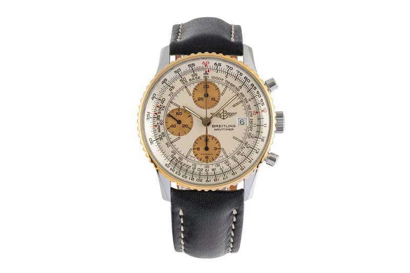 Breitling Old Navitimer chronograph gilt / steel automatic men's watch B13019 [2503416]