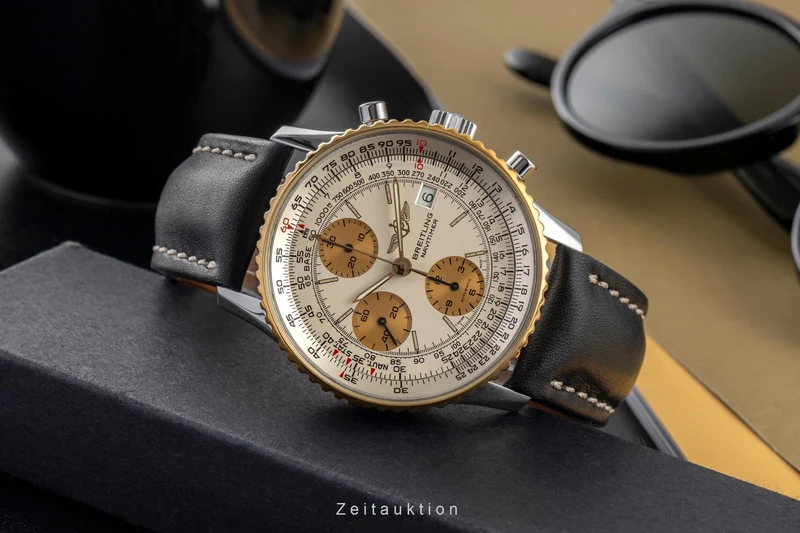 Breitling Old Navitimer chronograph gilt / steel automatic men's watch B13019 [2503416]