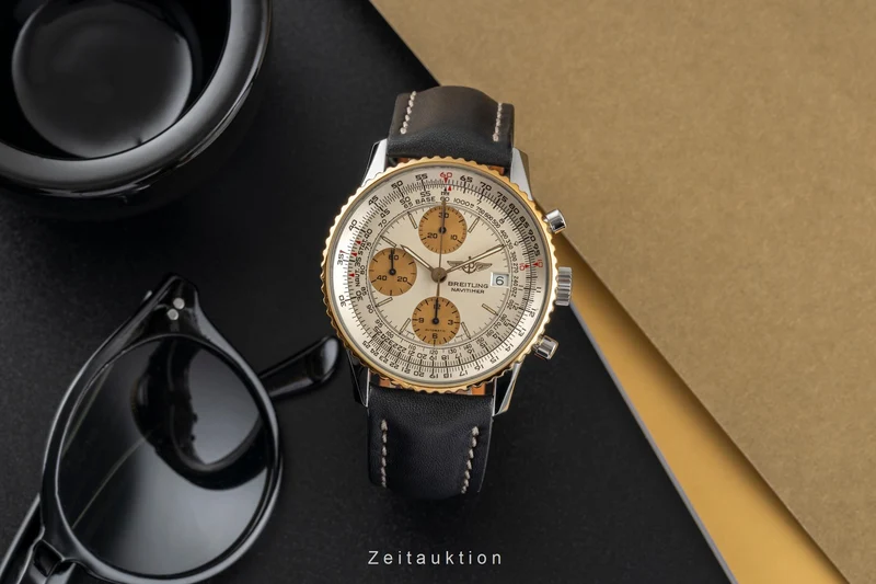 Breitling Old Navitimer chronograph gilt / steel automatic men's watch B13019 [2503416]