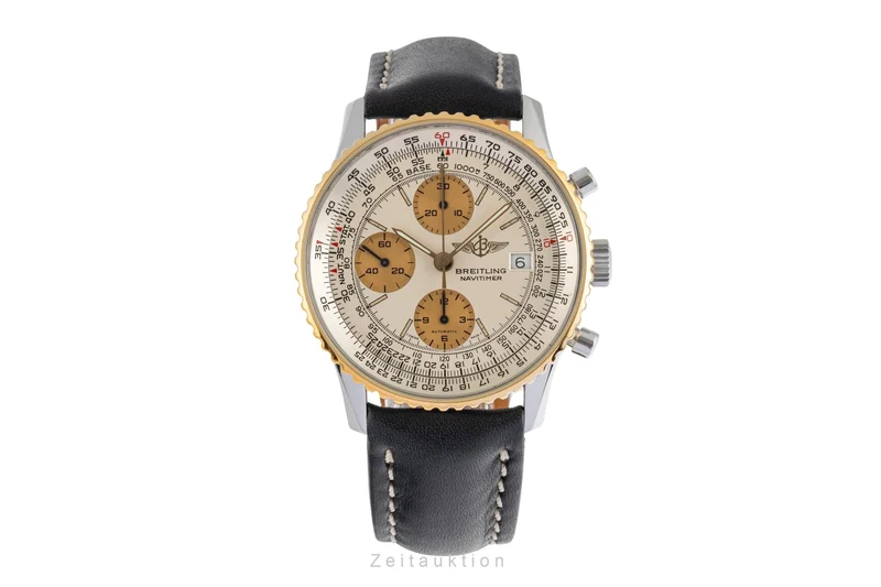 Breitling Old Navitimer chronograph gilt / steel automatic men's watch B13019 [2503416]