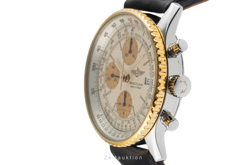 Breitling Old Navitimer chronograph gilt / steel automatic men's watch B13019 [2503416]