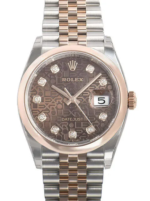 Rolex Datejust 36 126201 Schoko J Diamant Jubile-Band