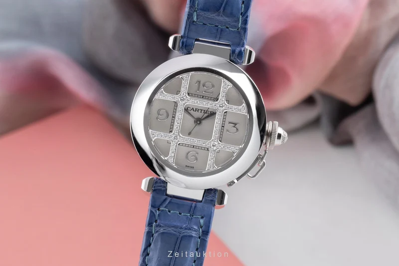 Cartier Pasha 18 ct white gold automatic women's watch WJ101456 LP: 35200EUR [2503811]