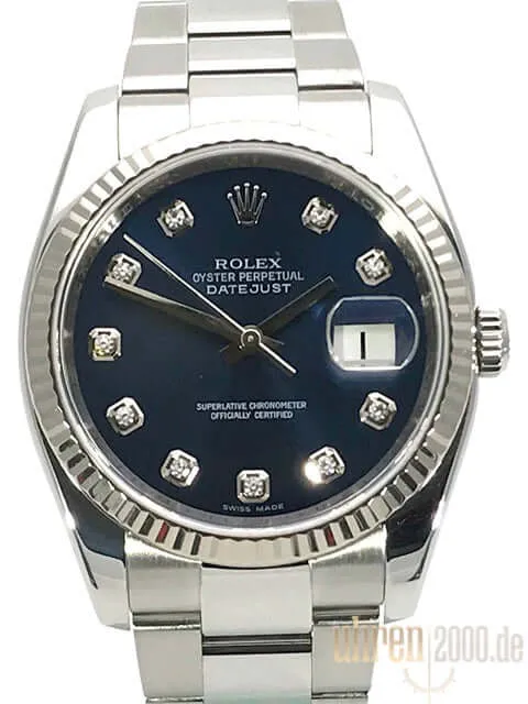 Rolex Datejust 36 116234 Blau Diamant aus 2010