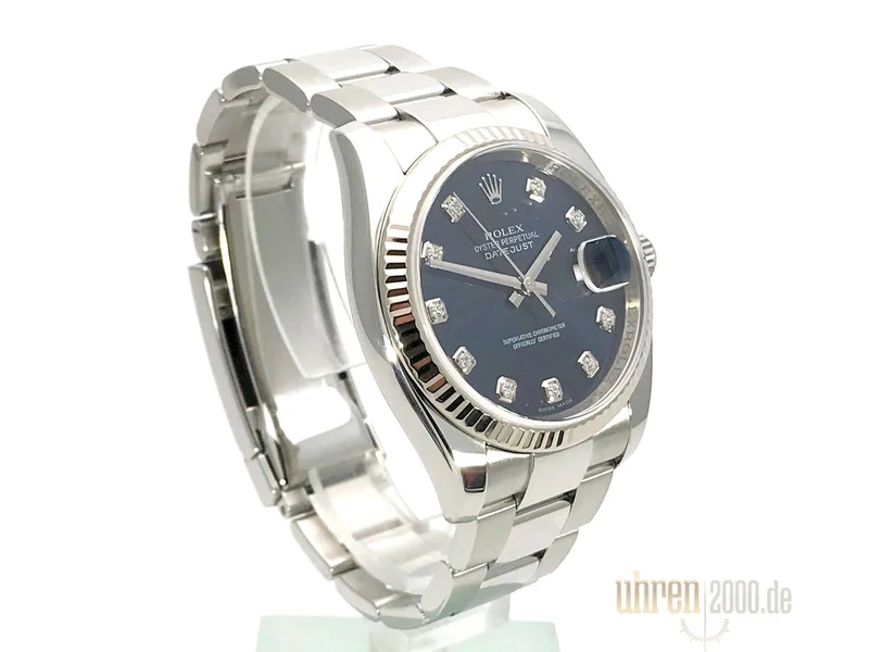 Rolex Datejust 36 116234 Blau Diamant aus 2010