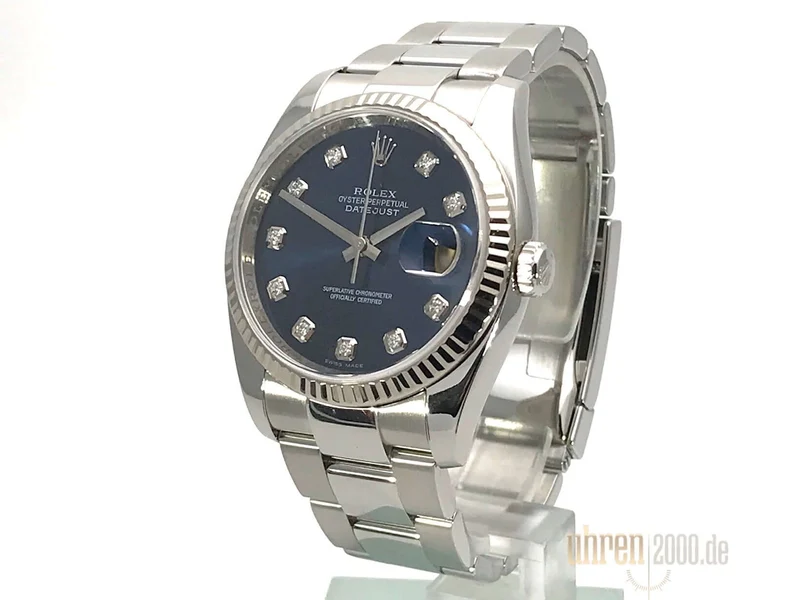 Rolex Datejust 36 116234 Blau Diamant aus 2010