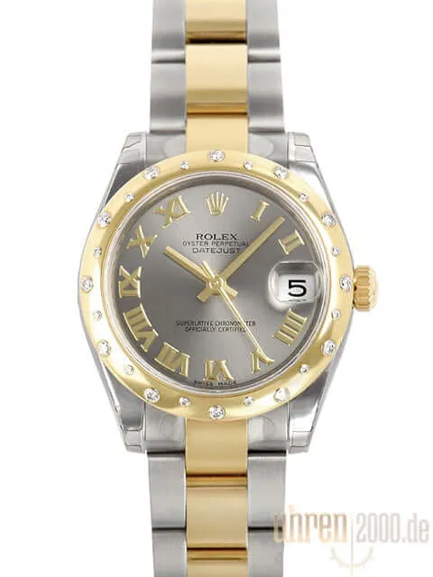Rolex Datejust 31 Diamant Lünette 178343 Rhodium Römisch