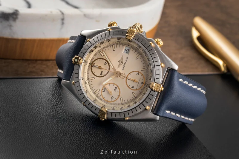 Breitling Chronomat chronograph gilt / steel automatic men's watch 81950 [2503138]