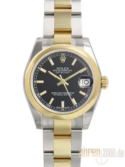 Rolex Datejust 31 Edelstahl Gelbgold 178243 Schwarz