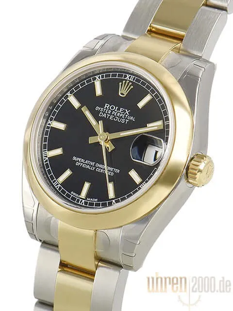 Rolex Datejust 31 Edelstahl Gelbgold 178243 Schwarz