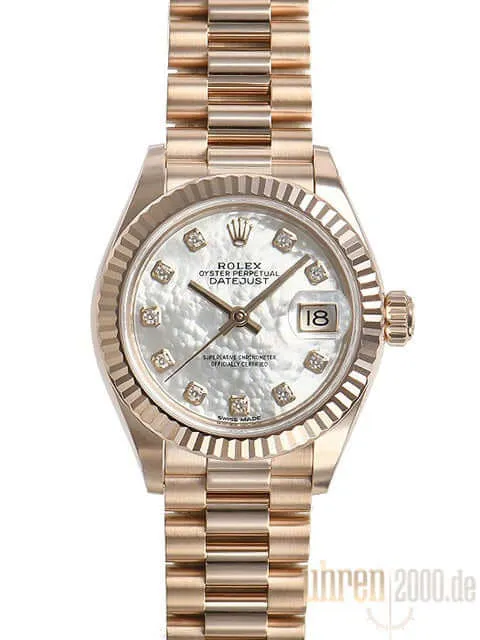 Rolex Lady-Datejust 28 Everose-Gold 279175 Perlmutt Diamant