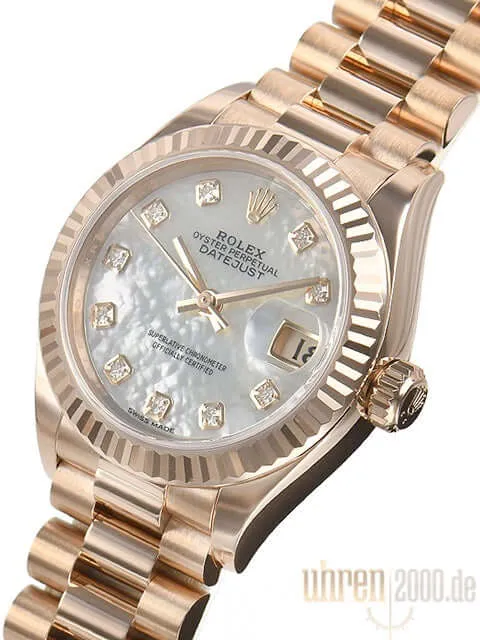 Rolex Lady-Datejust 28 Everose-Gold 279175 Perlmutt Diamant