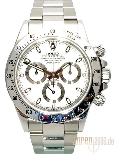 Rolex Daytona Edelstahl 116520 Weiß LC100 aus 2014