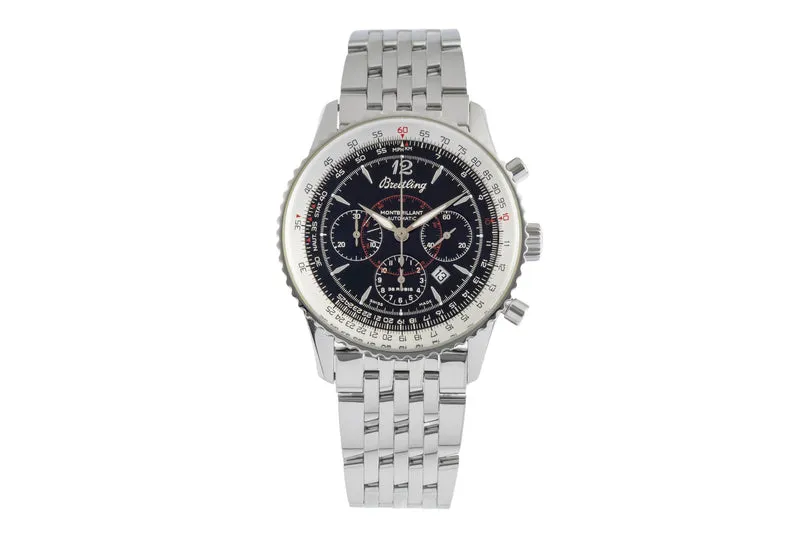Breitling Montbrillant chronograph steel automatic men's watch A41330 A414B08NP [2503512]