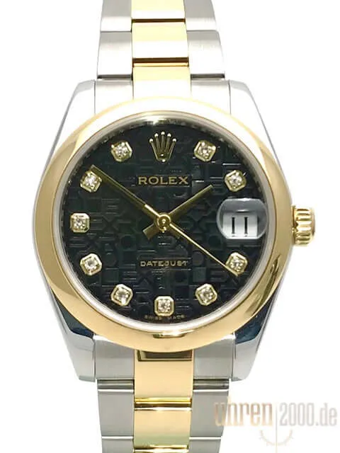 Rolex Datejust 31 Edelstahl Gelbgold 178243 Schwarz Diamant
