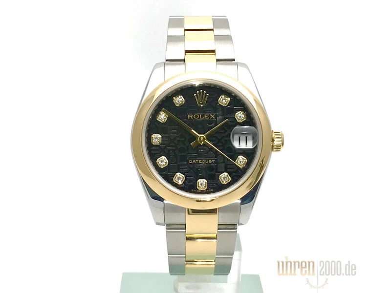 Rolex Datejust 31 Edelstahl Gelbgold 178243 Schwarz Diamant