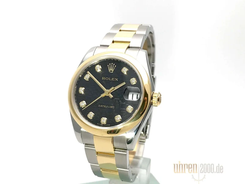 Rolex Datejust 31 Edelstahl Gelbgold 178243 Schwarz Diamant
