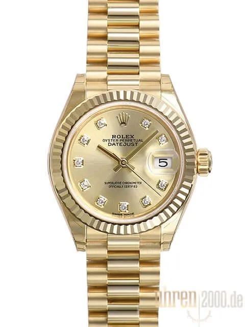 Rolex Lady-Datejust 28 Gelbgold 279178 Champagner Diamant