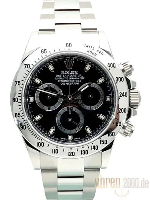 Rolex Daytona Edelstahl 116520 Schwarz ungetragen aus 2015 LC100