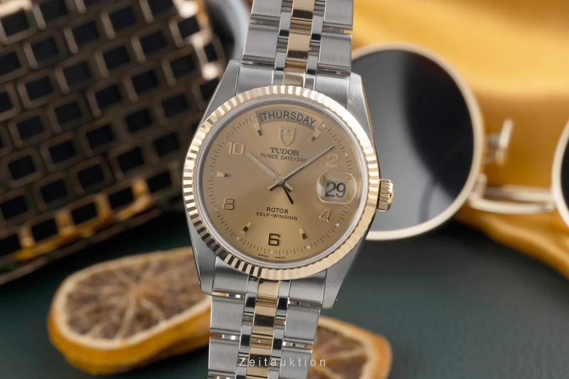 Tudor Date-Day steel / gold automatic men's watch 76213 [2404679]