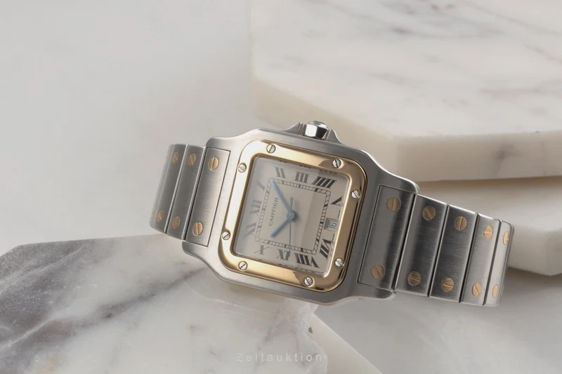Cartier Santos steel / gold quartz men's watch W20011C4 [2502143]