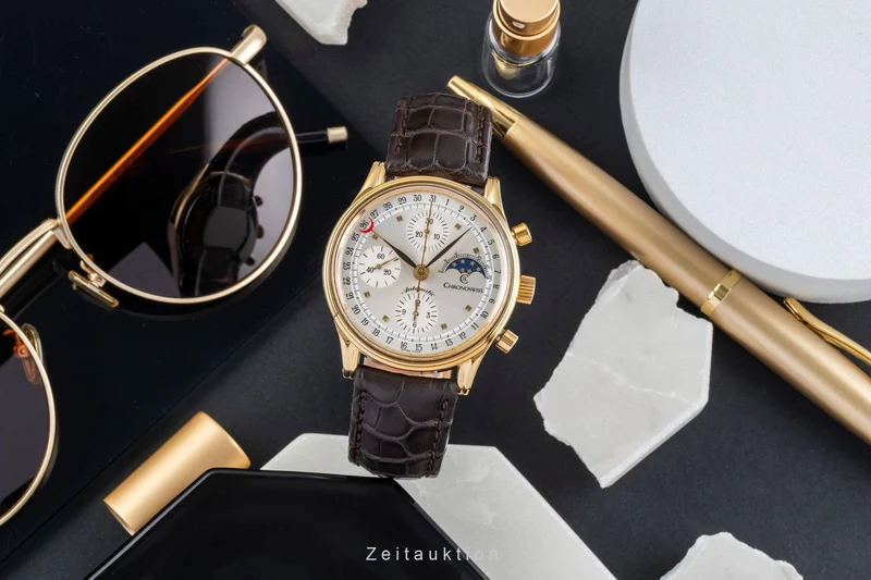 Chronoswiss Lunar chronograph gilt-brass automatic men's watch 77990 [2404051]