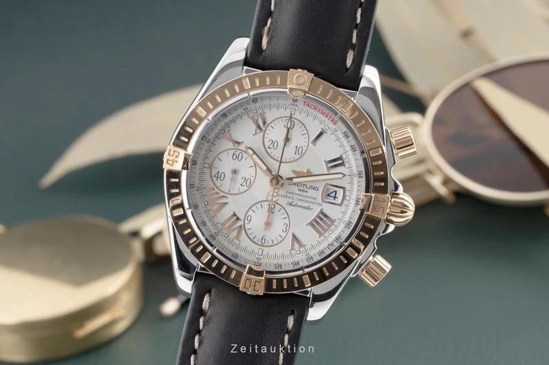 Breitling Evolution chronograph steel / gold automatic men's watch C13356 [2503460]