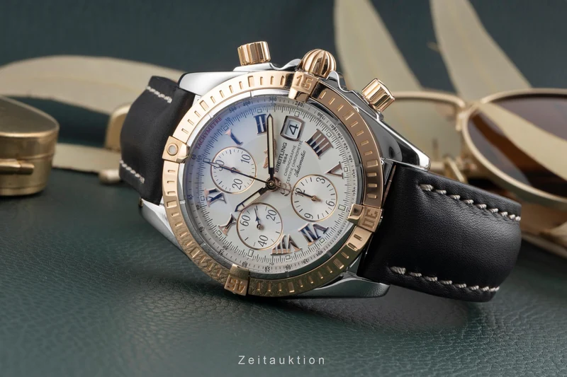 Breitling Evolution chronograph steel / gold automatic men's watch C13356 [2503460]