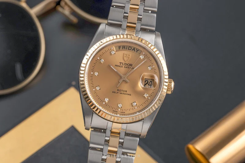Tudor Date-Day steel / gold automatic men's watch 76213 [2503180]
