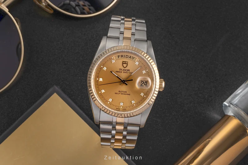 Tudor Date-Day steel / gold automatic men's watch 76213 [2503180]