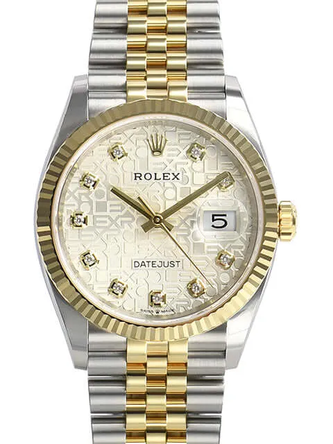 Rolex Datejust 36 126233 Silber J Diamant Jubile-Band