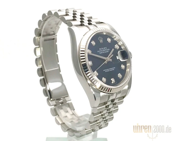 Rolex Datejust 36 116234 Blau Diamant Jubile-Band aus 2010