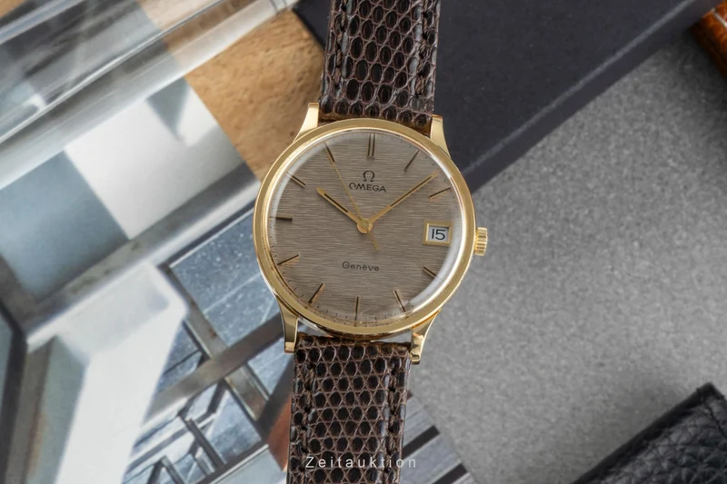 Omega Geneve 18 ct gold manual winding men's watch 132-90024 Vintage [2401127]