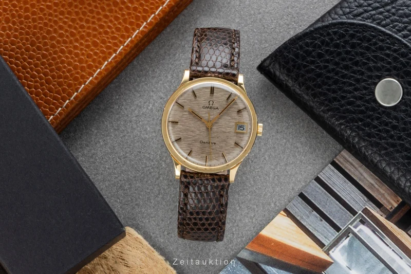 Omega Geneve 18 ct gold manual winding men's watch 132-90024 Vintage [2401127]