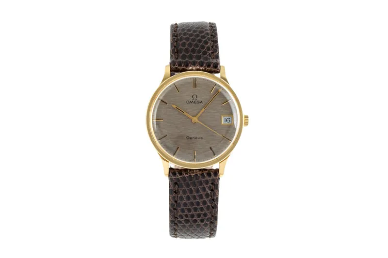 Omega Geneve 18 ct gold manual winding men's watch 132-90024 Vintage [2401127]