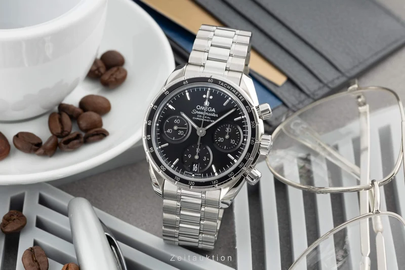 Omega Speedmaster chronograph steel automatic men's watch 324.30.38.50.01.001 LP: 6100EUR [2401082]