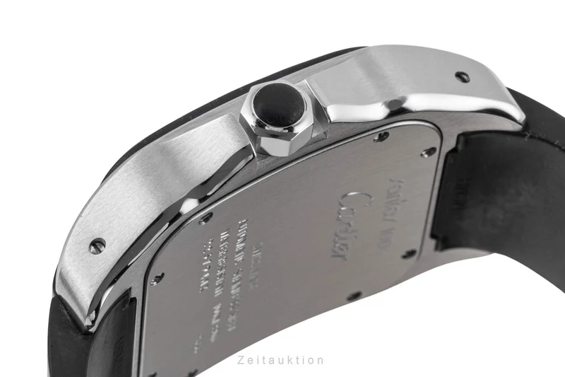 Cartier Santos 100 Steel / rubber automatic men's watch W20121U2, 2656 [2403311]