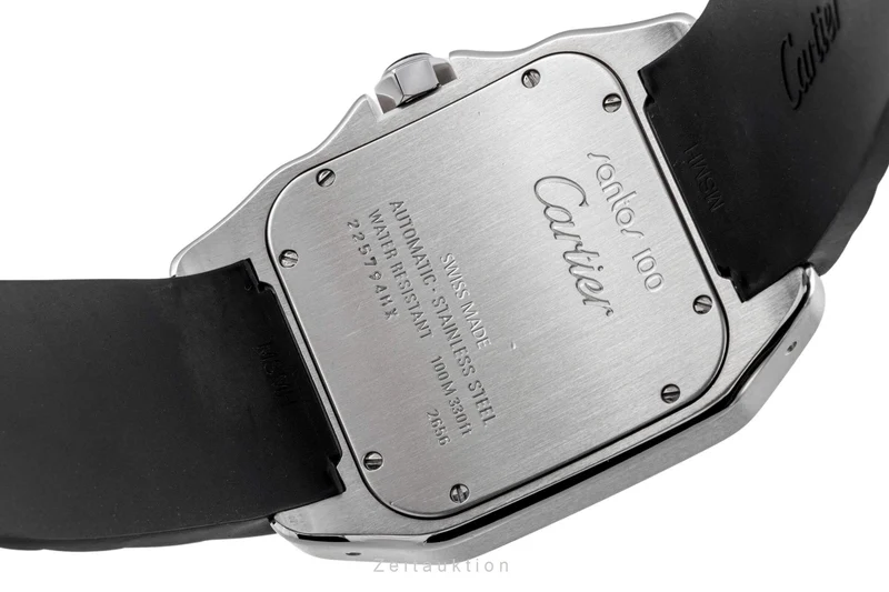 Cartier Santos 100 Steel / rubber automatic men's watch W20121U2, 2656 [2403311]